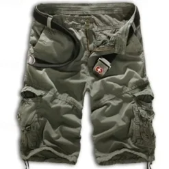Discount OUKU Men's Cargo Shorts Shorts Work Shorts Buttons Multi Pocket Plain Wearable Short Outdoor Daily Going out Fashion Classic Black Army Green