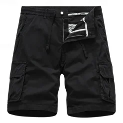 Hot OUKU Men's Cargo Shorts Shorts Summer Shorts Drawstring Elastic Waist Multi Pocket Plain Comfort Wearable Knee Length Outdoor Sport Daily Fashion Casual Black Yellow