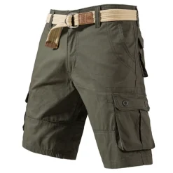 Sale OUKU Men's Cargo Shorts Shorts Hiking Shorts Multi Pocket Plain Wearable Knee Length Outdoor Casual Daily Sports Fashion Black Yellow