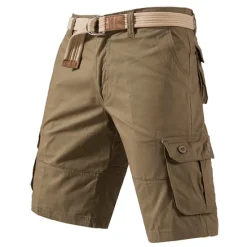 Sale OUKU Men's Cargo Shorts Shorts Hiking Shorts Multi Pocket Plain Wearable Knee Length Outdoor Casual Daily Sports Fashion Black Yellow