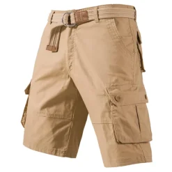 Sale OUKU Men's Cargo Shorts Shorts Hiking Shorts Multi Pocket Plain Wearable Knee Length Outdoor Casual Daily Sports Fashion Black Yellow