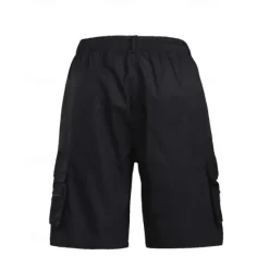 New OUKU Men's Cargo Shorts Shorts Summer Shorts Drawstring Elastic Waist Multi Pocket USA Flag Comfort Wearable Knee Length Outdoor Sport Daily Fashion Casual Black Navy Blue