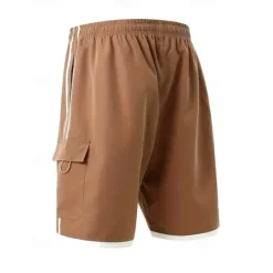OUKU Men's Cargo Shorts Shorts Drawstring Elastic Waist Multi Pocket Color Block Wearable Short Outdoor Daily Going out Fashion Classic Black Khaki
