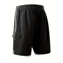 OUKU Men's Cargo Shorts Shorts Drawstring Elastic Waist Multi Pocket Color Block Wearable Short Outdoor Daily Going out Fashion Classic Black Khaki