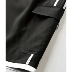 OUKU Men's Cargo Shorts Shorts Drawstring Elastic Waist Multi Pocket Color Block Wearable Short Outdoor Daily Going out Fashion Classic Black Khaki