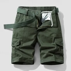 Hot OUKU Men's Cargo Shorts Shorts Summer Shorts Elastic Waist Multi Pocket Flap Pocket Plain Comfort Wearable Knee Length Outdoor Sport Daily Fashion Casual Black Blue