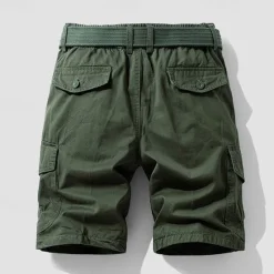 Hot OUKU Men's Cargo Shorts Shorts Summer Shorts Elastic Waist Multi Pocket Flap Pocket Plain Comfort Wearable Knee Length Outdoor Sport Daily Fashion Casual Black Blue