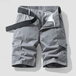 Hot OUKU Men's Cargo Shorts Shorts Summer Shorts Elastic Waist Multi Pocket Flap Pocket Plain Comfort Wearable Knee Length Outdoor Sport Daily Fashion Casual Black Blue