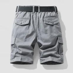 Hot OUKU Men's Cargo Shorts Shorts Summer Shorts Elastic Waist Multi Pocket Flap Pocket Plain Comfort Wearable Knee Length Outdoor Sport Daily Fashion Casual Black Blue