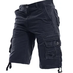 Outlet OUKU Men's Cargo Shorts Shorts Hiking Shorts Pocket Plain Comfort Breathable Knee Length Work Casual Daily Fashion Streetwear ArmyGreen turmeric