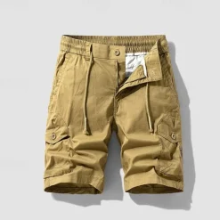 Discount OUKU Men's Cargo Shorts Shorts Summer Shorts Drawstring Elastic Waist Multi Pocket Plain Comfort Wearable Knee Length Outdoor Sport Daily Fashion Casual Black Navy Blue