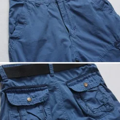 Best OUKU Men's Cargo Shorts Shorts Summer Shorts Multi Pocket Flap Pocket Plain Comfort Wearable Knee Length Outdoor Sport Daily Fashion Casual Black Red Blue