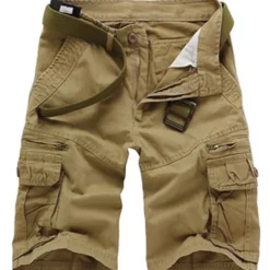 Discount OUKU Men's Cargo Shorts Shorts Multi Pocket Straight Leg Solid Colored Comfort Wearable Knee Length Outdoor Daily Sports Stylish Black Army Green
