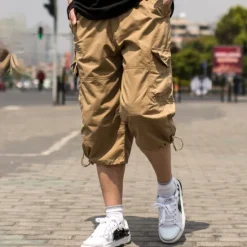 Outlet OUKU Men's Cargo Shorts Shorts Capri Pants Leg Drawstring Flap Pocket Plain Camouflage Comfort Breathable Outdoor Daily Going out Fashion Streetwear ArmyGreen Army Yellow