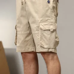 OUKU Men's Cargo Shorts Shorts Summer Shorts Multi Pocket Flap Pocket Plain Comfort Wearable Knee Length Outdoor Sport Daily Fashion Casual Black Yellow