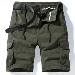 OUKU Men's Cargo Shorts Shorts Summer Shorts Multi Pocket Flap Pocket Plain Comfort Wearable Knee Length Outdoor Sport Daily Fashion Casual Black Yellow