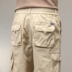 OUKU Men's Cargo Shorts Shorts Summer Shorts Multi Pocket Flap Pocket Plain Comfort Wearable Knee Length Outdoor Sport Daily Fashion Casual Black Yellow