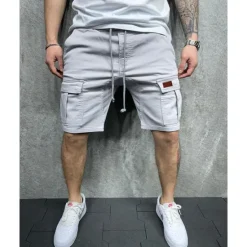 Sale OUKU Men's Cargo Shorts Shorts Work Shorts Multi Pocket Plain Wearable Short Outdoor Daily Going out Fashion Classic Black Yellow