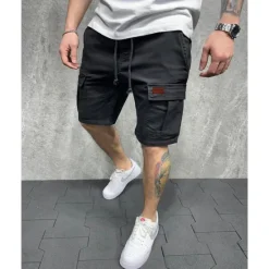 Sale OUKU Men's Cargo Shorts Shorts Work Shorts Multi Pocket Plain Wearable Short Outdoor Daily Going out Fashion Classic Black Yellow