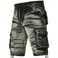 New OUKU Men's Cargo Shorts Shorts Buttons Multi Pocket Plain Wearable Short Outdoor Daily Going out Fashion Classic Black Army Green
