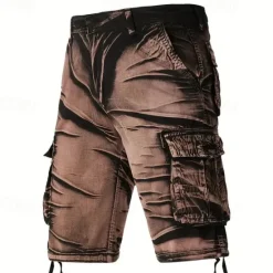 New OUKU Men's Cargo Shorts Shorts Buttons Multi Pocket Plain Wearable Short Outdoor Daily Going out Fashion Classic Black Army Green