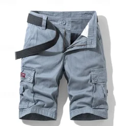 Outlet OUKU Men's Cargo Shorts Shorts Buttons Multi Pocket Plain Wearable Short Outdoor Daily Going out Fashion Classic Black Army Green