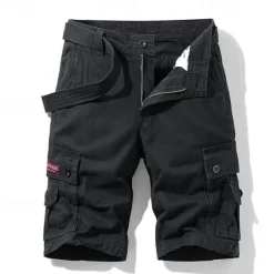 Outlet OUKU Men's Cargo Shorts Shorts Buttons Multi Pocket Plain Wearable Short Outdoor Daily Going out Fashion Classic Black Army Green