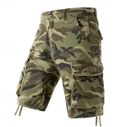 Outlet OUKU Men's Cargo Shorts Shorts Summer Shorts Multi Pocket Flap Pocket Camo Comfort Wearable Knee Length Outdoor Sport Daily Fashion Casual Khaki Army Green