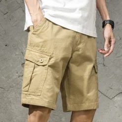 Hot OUKU Men's Cargo Shorts Shorts Summer Shorts Drawstring Elastic Waist Multi Pocket Plain Wearable Short Outdoor Casual Daily Fashion Designer Black Army Green
