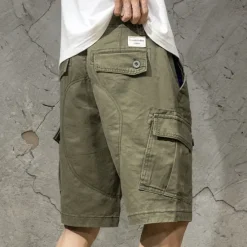 Hot OUKU Men's Cargo Shorts Shorts Summer Shorts Drawstring Elastic Waist Multi Pocket Plain Wearable Short Outdoor Casual Daily Fashion Designer Black Army Green