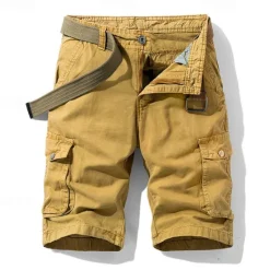 OUKU Men's Cargo Shorts Shorts Zipper Pocket Plain Breathable Soft Casual Weekend Fashion Streetwear Black Blue Micro-elastic