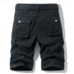 OUKU Men's Cargo Shorts Shorts Zipper Pocket Plain Breathable Soft Casual Weekend Fashion Streetwear Black Blue Micro-elastic
