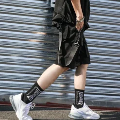 Clearance OUKU Men's Cargo Shorts Shorts Casual Shorts Techwear Flap Pocket Buckle Strap Plain Comfort Breathable Outdoor Daily Going out Fashion Streetwear Black