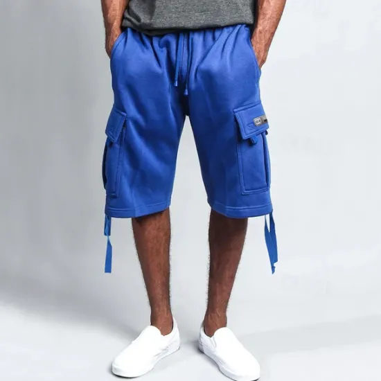 Sale OUKU Men's Cargo Shorts Shorts Pocket Drawstring Elastic Waist Plain Comfort Breathable Knee Length Outdoor Vacation Sport Casual Black White