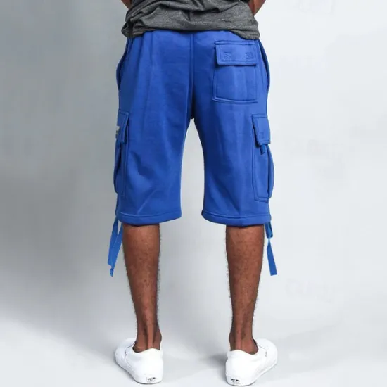 Sale OUKU Men's Cargo Shorts Shorts Pocket Drawstring Elastic Waist Plain Comfort Breathable Knee Length Outdoor Vacation Sport Casual Black White