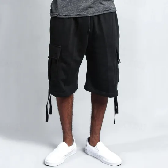 Sale OUKU Men's Cargo Shorts Shorts Pocket Drawstring Elastic Waist Plain Comfort Breathable Knee Length Outdoor Vacation Sport Casual Black White