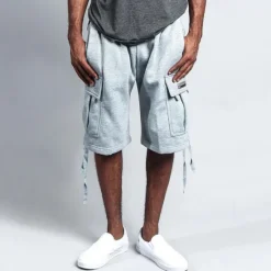 Sale OUKU Men's Cargo Shorts Shorts Pocket Drawstring Elastic Waist Plain Comfort Breathable Knee Length Outdoor Vacation Sport Casual Black White