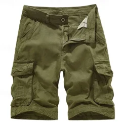 Best OUKU Men's Cargo Shorts Shorts Summer Shorts Multi Pocket Flap Pocket Plain Comfort Wearable Knee Length Outdoor Sport Daily Fashion Casual Black Navy Blue