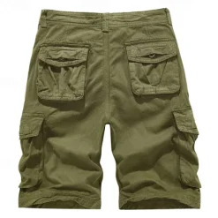 Best OUKU Men's Cargo Shorts Shorts Summer Shorts Multi Pocket Flap Pocket Plain Comfort Wearable Knee Length Outdoor Sport Daily Fashion Casual Black Navy Blue