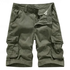 Best OUKU Men's Cargo Shorts Shorts Summer Shorts Multi Pocket Flap Pocket Plain Comfort Wearable Knee Length Outdoor Sport Daily Fashion Casual Black Navy Blue