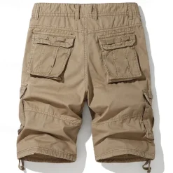 Best OUKU Men's Cargo Shorts Shorts Work Shorts Button Multi Pocket Plain Wearable Short Outdoor Daily Going out Cotton Blend Fashion Classic Black Dark Green