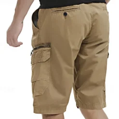 Clearance OUKU Men's Cargo Shorts Shorts Work Shorts Button Multi Pocket Plain Wearable Short Outdoor Daily Going out Fashion Classic Black Army Green