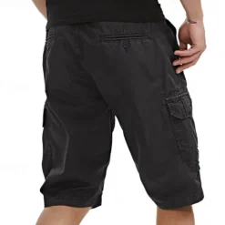 Clearance OUKU Men's Cargo Shorts Shorts Work Shorts Button Multi Pocket Plain Wearable Short Outdoor Daily Going out Fashion Classic Black Army Green