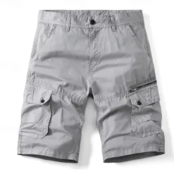 Clearance OUKU Men's Cargo Shorts Shorts Work Shorts Button Multi Pocket Plain Wearable Short Outdoor Daily Going out Fashion Classic Black Army Green