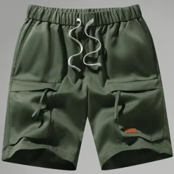 Sale OUKU Men's Cargo Shorts Shorts Summer Shorts Zipper Pocket Multi Pocket Plain Comfort Wearable Knee Length Outdoor Sport Daily Fashion Casual Black Army Green