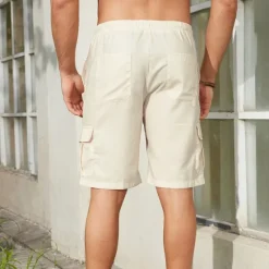 OUKU Men's Cargo Shorts Summer Shorts Drawstring Elastic Waist Print Coconut Tree Graphic Prints Breathable Soft Short Casual Daily Holiday Streetwear Khaki