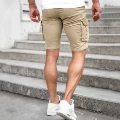 Outlet OUKU Men's Cargo Shorts Summer Shorts Flap Pocket Plain Comfort Breathable Outdoor Daily Going out Fashion Casual Black Blue