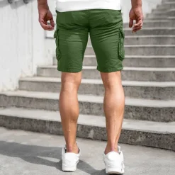 Outlet OUKU Men's Cargo Shorts Summer Shorts Flap Pocket Plain Comfort Breathable Outdoor Daily Going out Fashion Casual Black Blue