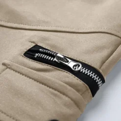 Best OUKU Men's Cargo Shorts Sweat Shorts Bermuda shorts Drawstring Elastic Waist Multi Pocket Plain Comfort Soft Short Outdoor Home Daily Casual / Sporty Athleisure Black White Micro-elastic