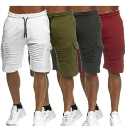 Clearance OUKU Men's Cargo Shorts Sweat Shorts Drawstring Elastic Waist Multi Pocket Plain Comfort Wearable Casual Daily Holiday Sports Fashion Black White